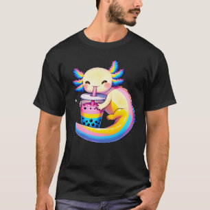 Kawaii Axolotl Pansexual Bubble Tea LGBT Queer T-Shirt