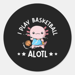 Kawaii Axolotl Pun Funny I Play Sketll Alotl Classic Round Sticker