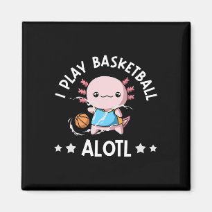 Kawaii Axolotl Pun Funny I Play Sketll Alotl Magnet