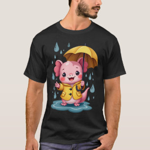 Kawaii Axolotl Raincoat Sticker Cute Animal Weathe T-Shirt