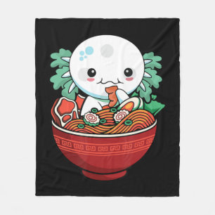 Kawaii Axolotl Ramen Japanese Anime Lover Teen Gir Fleece Blanket