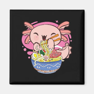 Kawaii Axolotl Ramen Japanese Anime Noodle Kids Te Magnet