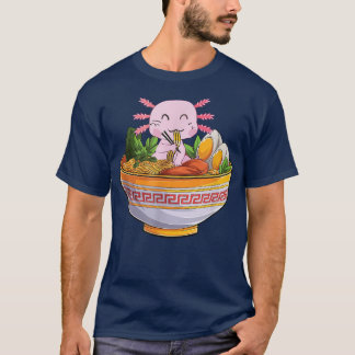 Kawaii Axolotl Ramen Noddles Japanese Anime Lover T-Shirt