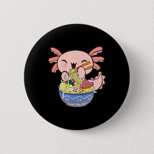 Kawaii Axolotl Ramen Noodles Japanese Anime Kids T 6 Cm Round Badge