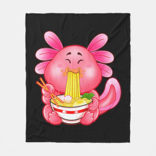 Kawaii Axolotl Ramen Noodles Japanese Anime Otaku Fleece Blanket