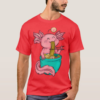 Kawaii Axolotl Ramen Noodles Japanese Anime Otaku  T-Shirt