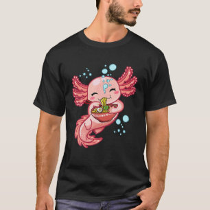 Kawaii Axolotl Ramen Teen Girls Kids Japanese Anim T-Shirt