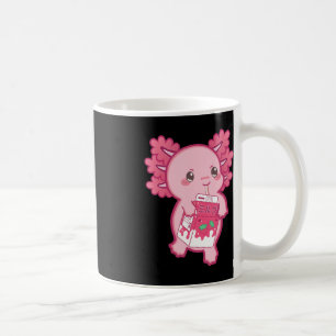 Kawaii Axolotl Strawberry Milk Teen Girl Kids Japa Coffee Mug