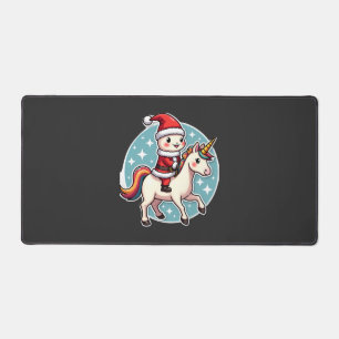 Kawaii Axolotl Unicorn Xmas Santa Merry Christmas Desk Mat