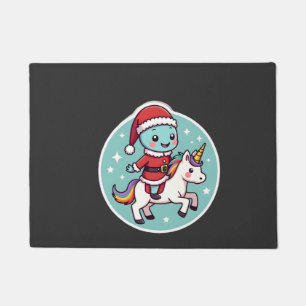 Kawaii Axolotl Unicorn Xmas Santa Merry Christmas  Doormat