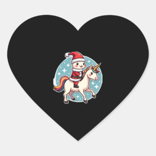 Kawaii Axolotl Unicorn Xmas Santa Merry Christmas  Heart Sticker
