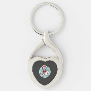 Kawaii Axolotl Unicorn Xmas Santa Merry Christmas Key Ring