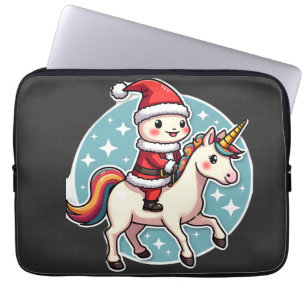 Kawaii Axolotl Unicorn Xmas Santa Merry Christmas Laptop Sleeve