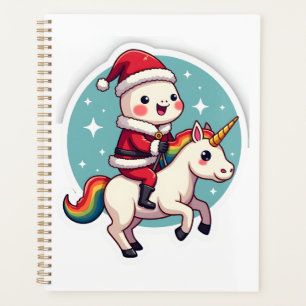 Kawaii Axolotl Unicorn Xmas Santa Merry Christmas Planner