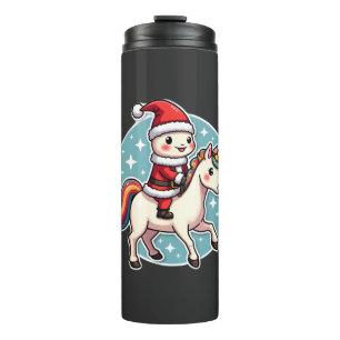 Kawaii Axolotl Unicorn Xmas Santa Merry Christmas  Thermal Tumbler