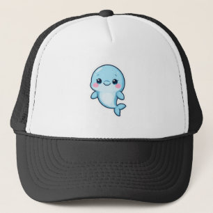 Kawaii Baby Blue Dolphin Trucker Hat