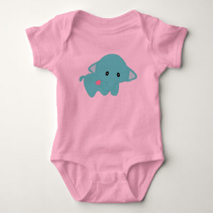 Kawaii baby elephant infant creeper. bodysuit
