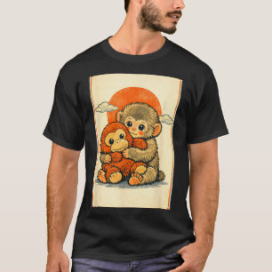 Kawaii baby monkey cute japanese macaque ukiyo-e T-Shirt