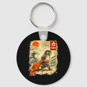 Kawaii Baby Monkey Punch Cute Japanese Macaque Key Ring