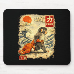 Kawaii Baby Monkey Punch Cute Japanese Macaque Mouse Pad