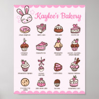 Kawaii Bakery Menu with your name