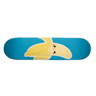 Kawaii Banana on Blue Skateboard