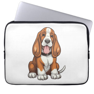 Kawaii Basset Hound Puppy Laptop Sleeve