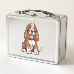 Kawaii Basset Hound Puppy   Metal Lunch Box