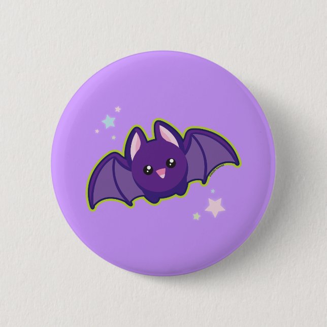 Kawaii Bat 6 Cm Round Badge (Front)