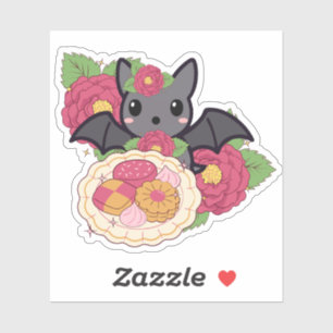 Kawaii Bat and Camellia Cookie Plate