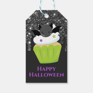 Kawaii Bat Halloween Cupcake Gift Tags