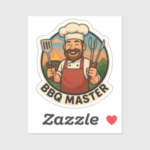 Kawaii BBQ Dad Grill Master Father's Day Sticker