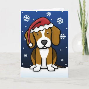 Kawaii Beagle Christmas Card