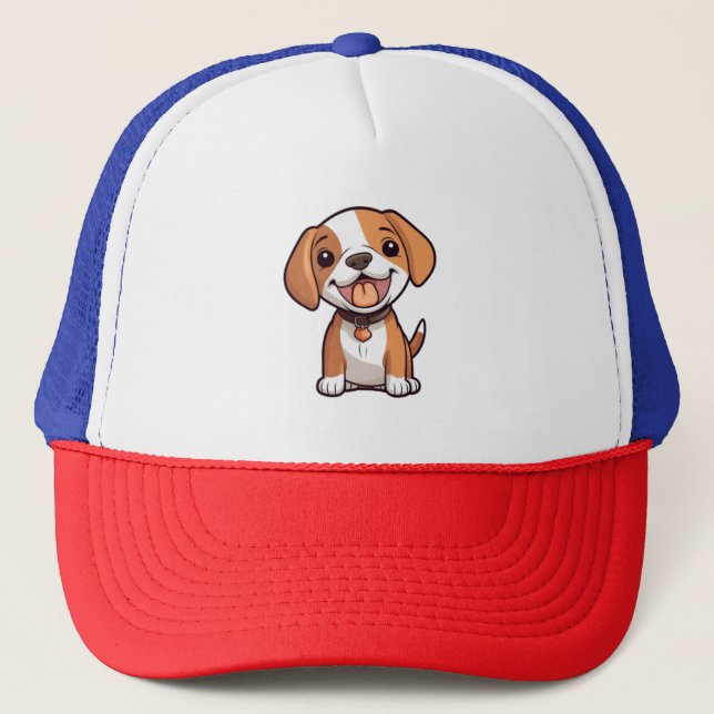 Kawaii Beagle Puppy   Trucker Hat (Front)