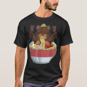 Kawaii Bear Japanese Ramen Noodles I Otaku Anime B T-Shirt