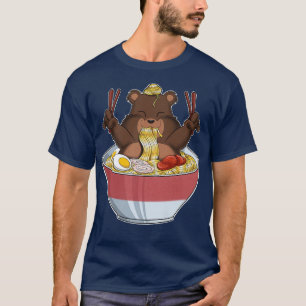 Kawaii Bear Japanese Ramen Noodles I Otaku Anime B T-Shirt