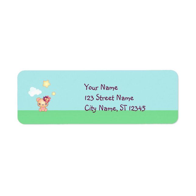 Kawaii Bear Return Address Label (Front)