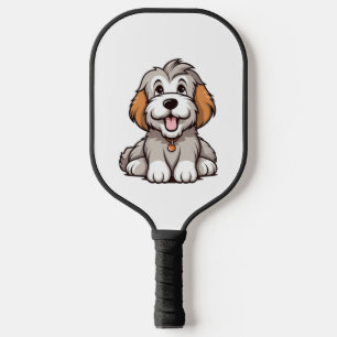 Kawaii Bearded Collie Puppy   Pickleball Paddle