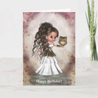 Kawaii Beautiful Athena Greek Goddess Card