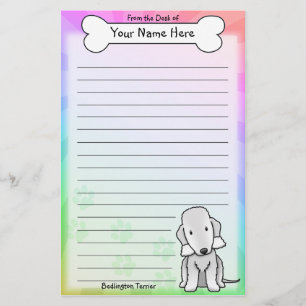 Kawaii Bedlington Terrier Stationery