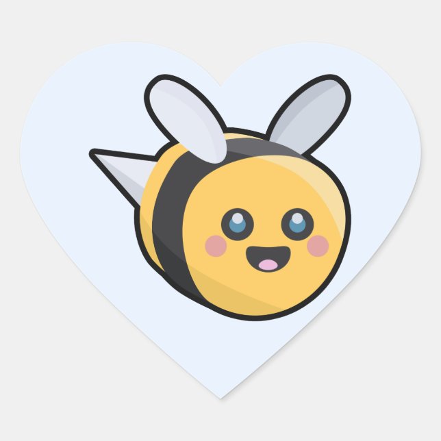Kawaii Bee Heart Sticker (Front)