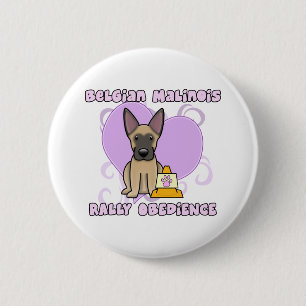 Kawaii Belgian Malinois Rally Obedience 6 Cm Round Badge