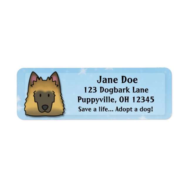 Kawaii Belgian Tervuren Return Address Label (Front)