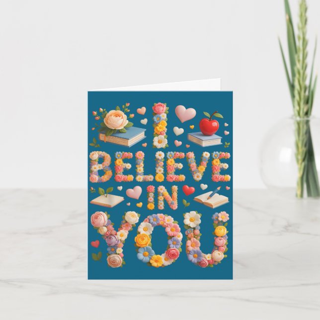 Kawaii believe in mode on science math countdown card (Front)