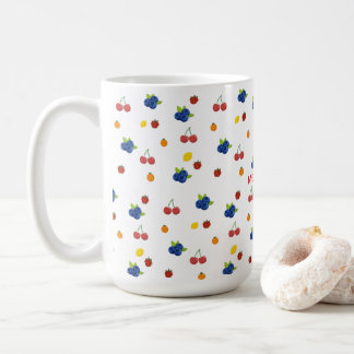Kawaii Berries and Cherries Pattern Candy Jar Coffee Mug