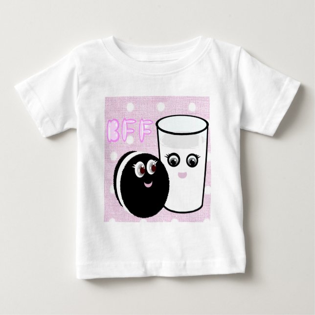 Kawaii best friends forever milk and cookie BFF Baby T-Shirt (Front)
