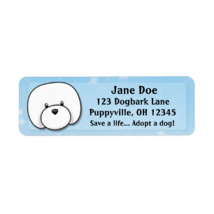 Kawaii Bichon Frise Return Address Label