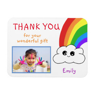 Kawaii Birthday Thank you Photo Magnet for Kids