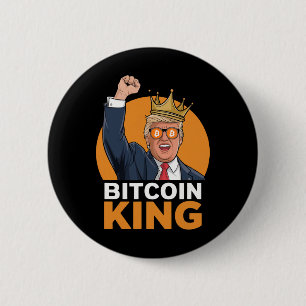 Kawaii Bitcoin King Trump Crypto Shades Bitcoin Ev 6 Cm Round Badge