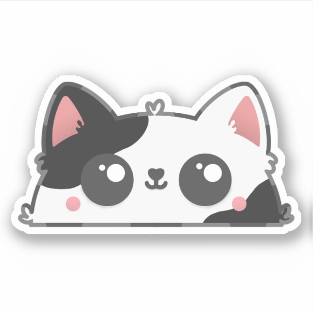 Kawaii Black and White Cat (Front)
